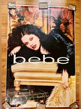 Vintage Bus Stop Poster 48x70in 4x5ft10in bebe Fashion Designer Huge Double Side